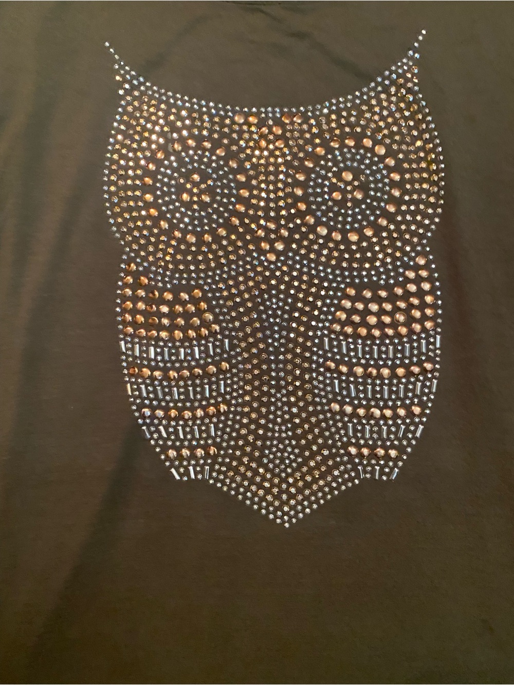SJS Olive Green Sleeveless Dress with Rhinestone Owl Accent - Picture 3 of 6